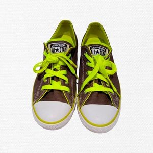Converse grey and Neon Green Sneakers EUC